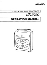 Amano BX-1500 User Manual