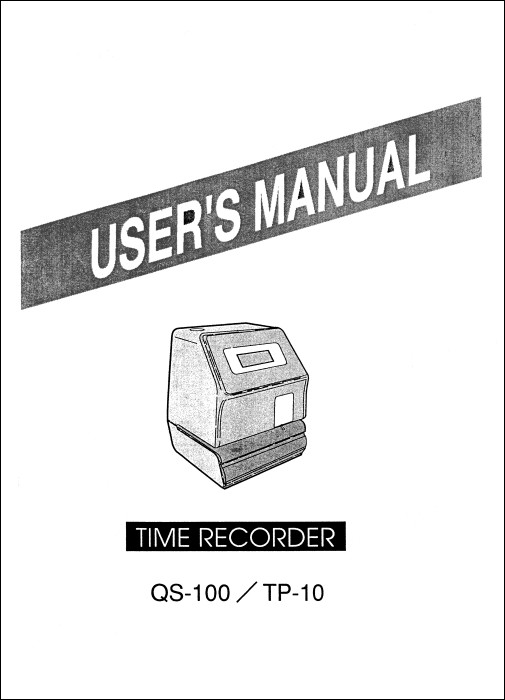 Time Clocks Australia - Seiko TP-10 User Manual