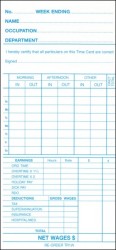 TR1W Weekly Payroll Time Card