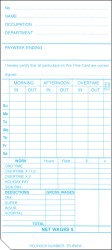 TR-895W Weekly Payroll Time Card